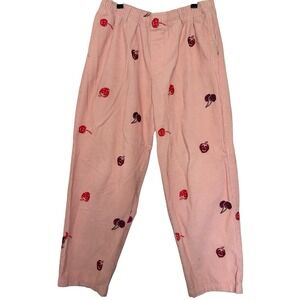 Urban Outfitters Pants Pink Corduroy Beach Cherry Strawberry Drawstring Large